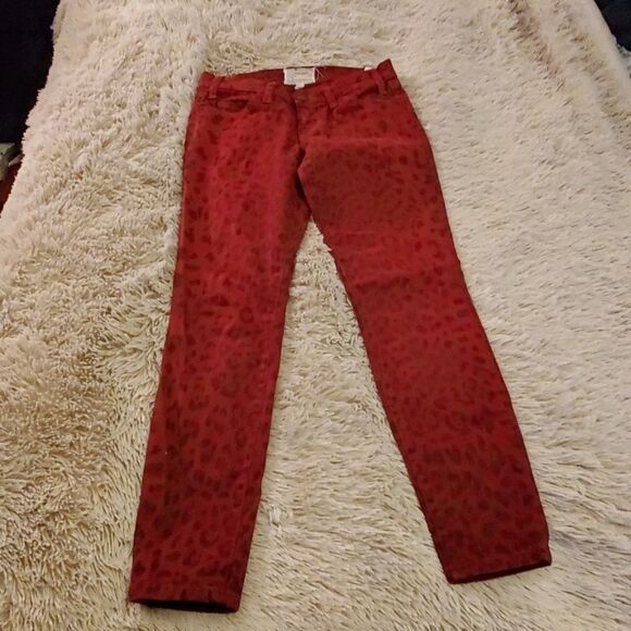 Current/Elliott Denim - Red leopard Current Elliott stiletto skinny jeans